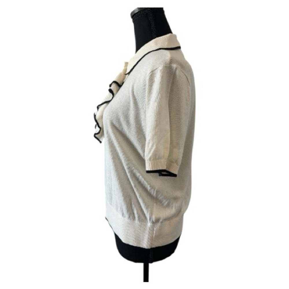 Ralph Lauren Ivory Knit Ruffle Polo Top – Size XL l Poshmark - Picture 3 of 6